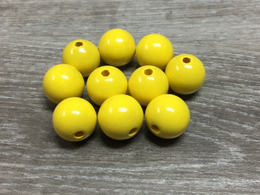 10 Holzperlen 18mm gelb