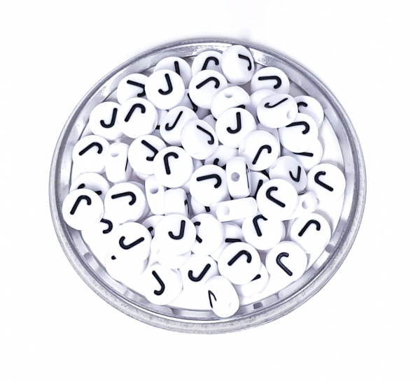 1x100 Buchstabenplättchen Kunststoff "J" 7mm