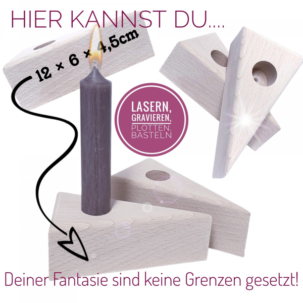 Kuchenstück Kerzenhalter Holz 1 Stück