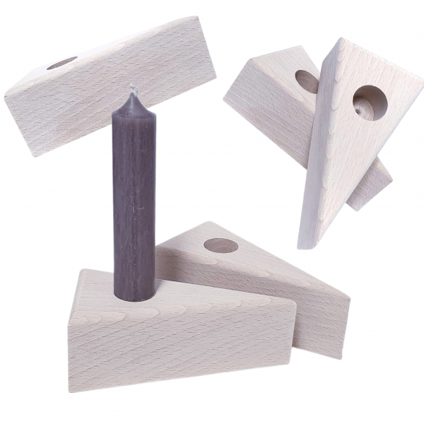 Kuchenstück Kerzenhalter Holz 1 Stück