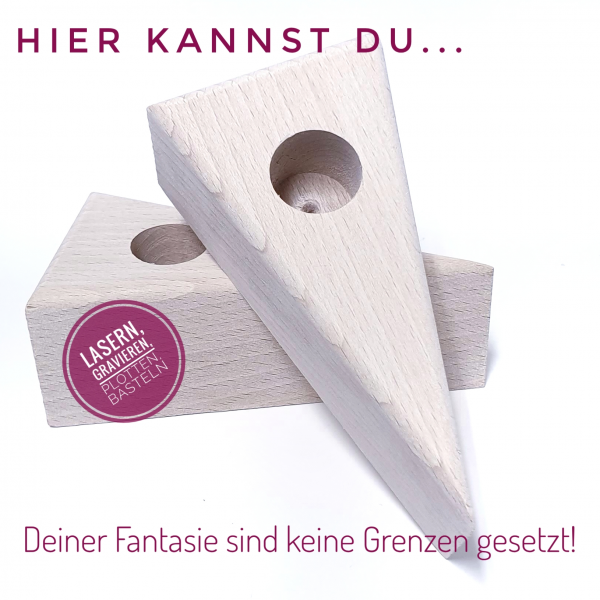 Kuchenstück Kerzenhalter Holz 1 Stück