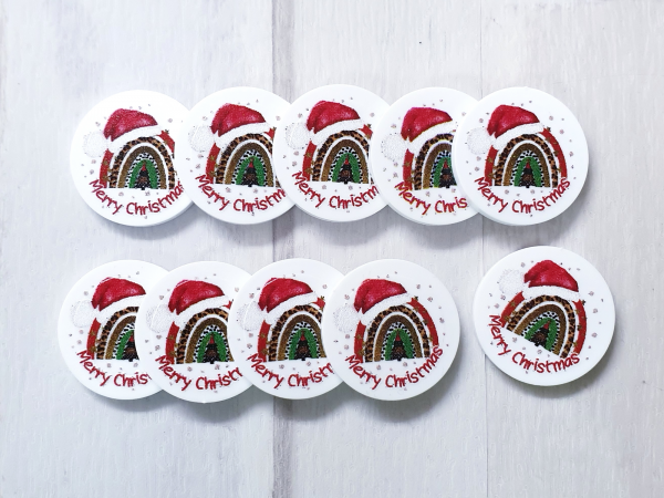 Regenbogen Mütze Merry Christmas EKW-Chip