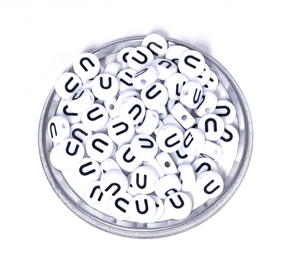 1x100 Buchstabenplättchen Kunststoff "U" 7mm