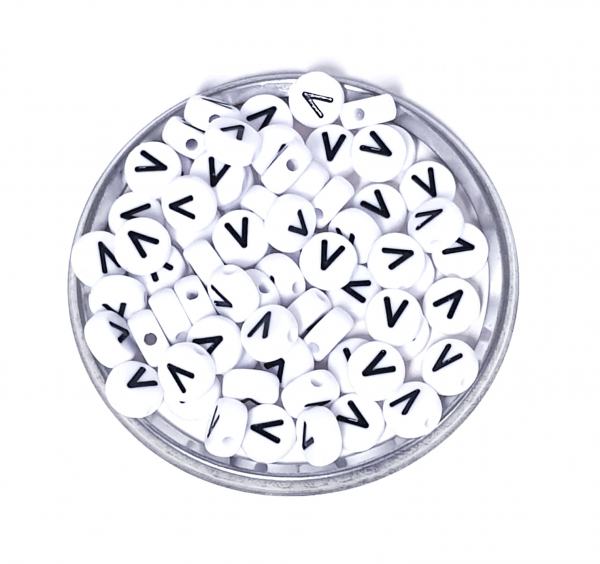 1x100 Buchstabenplättchen Kunststoff "V" 7mm