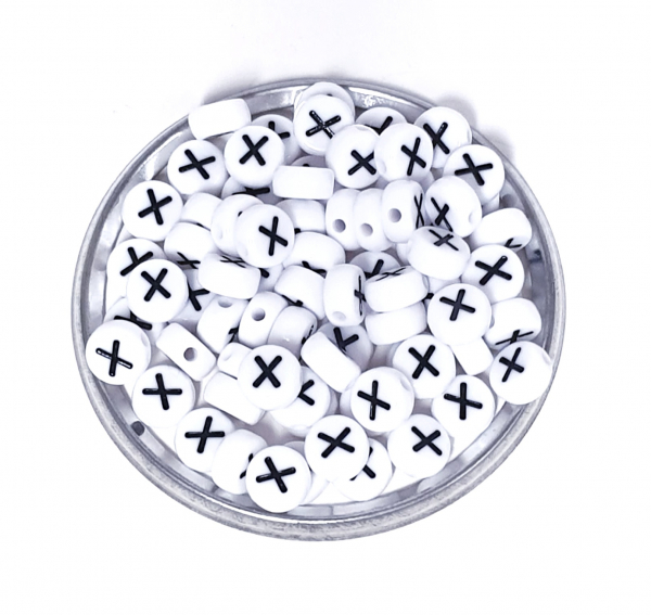1x100 Buchstabenplättchen Kunststoff "X" 7mm