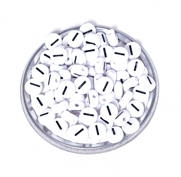 1x100 Buchstabenplättchen Kunststoff "I" 7mm