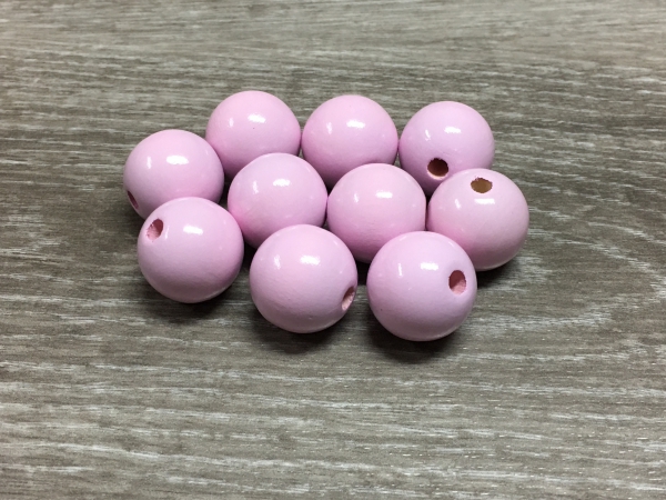 10 Holzperlen 18mm rosa