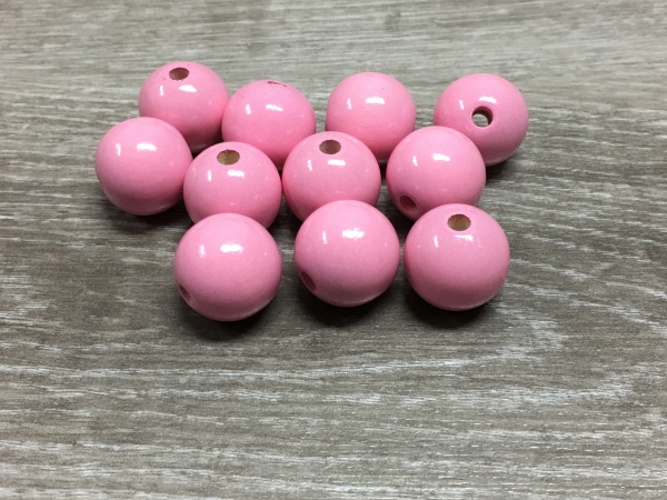 10 Holzperlen 18mm babyrosa